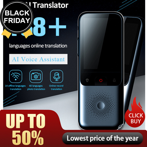 2022 New T11 Portable Audio Translator 138 Language Smart Translator Offline In Real Time Smart Voice AI Voice Photo Translator ► Photo 1/6