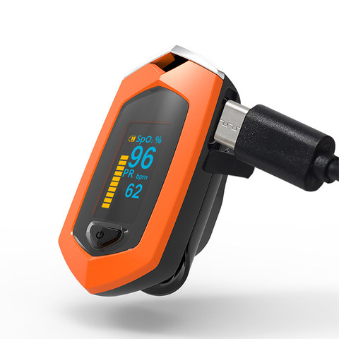 Sport Design Rechargable Pulse Rate Oximeter orange Blue pi Blood Oxygen Saturation Monitor Color OLED pulsometer sleep apnea ma ► Photo 1/6