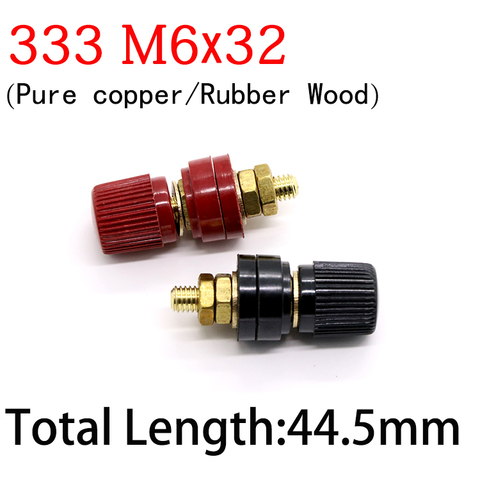 Copper 333 M6*32 Wire Binding Post Thread Screw Dia 6mm Brass Weld Machine Inverter Clamp Power Supply Connector Terminal Splice ► Photo 1/4
