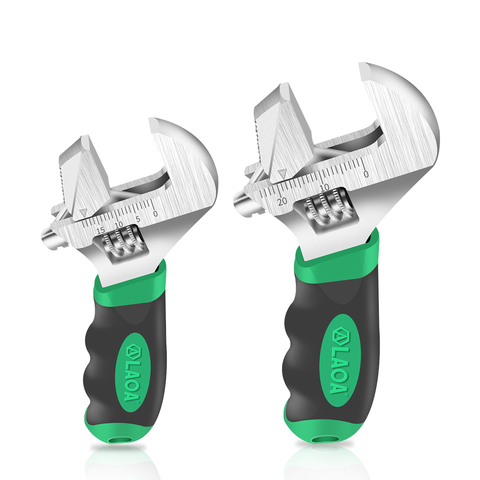 LAOA Adjustable Wrench Multifunctional Short Handle Pipe Large Opening Live Wrench Small Mini Bathroom Wrench ► Photo 1/6