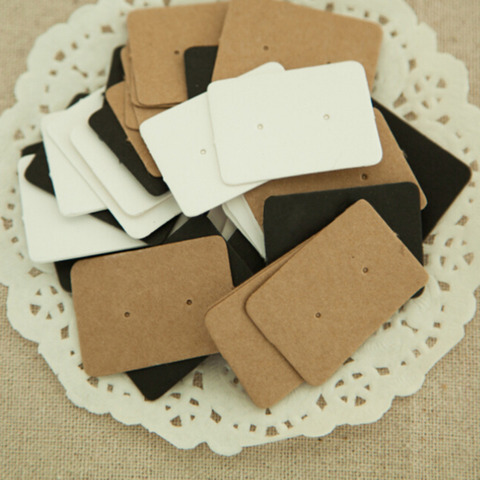 50Pcs 2.5*3.5cm Kraft Paper Ear Stud Hang Tag Jewelry Display Card Earring Kraft Paper Tag Ear Ring Paper Hang Price Tag ► Photo 1/6