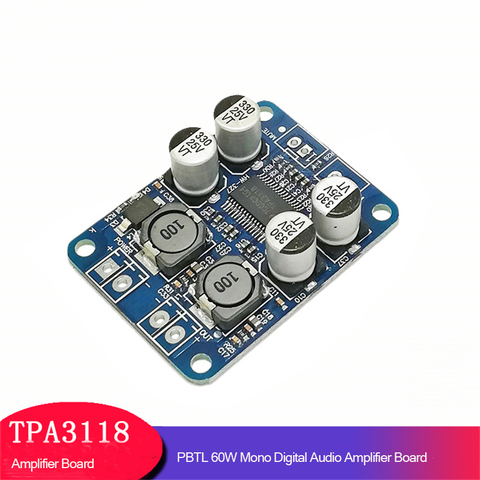 DC8-24V TPA3118 PBTL 60W Mono Digital Audio Amplifier Board, 1X60W 4-8 Ohms AMP Module Chip, Replace TPA3110 ► Photo 1/5