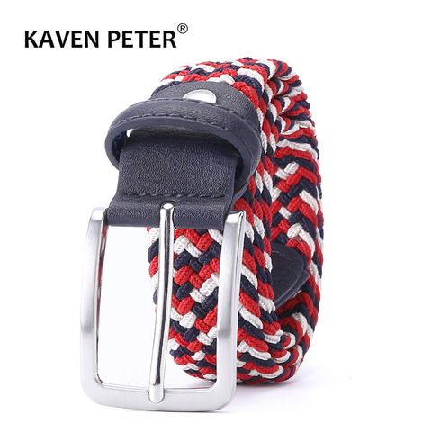 Belt Elastic For Men Golf  Leather Belt Male Canvas Stretch Braided Elastic Waist Belt 1-3/8