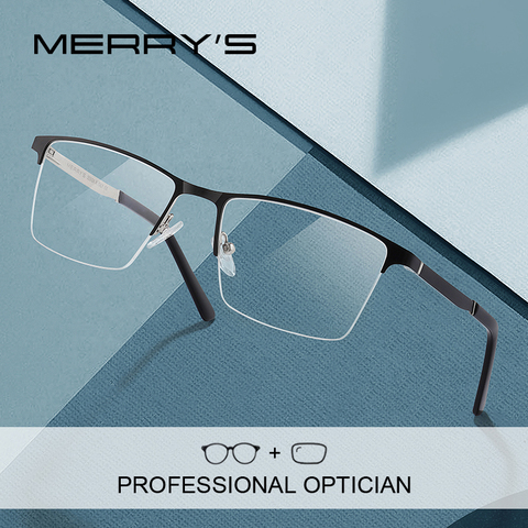 MERRYS DESIGN Men Prescription Glasses Fashion Myopia Prescription Eyeglasses Male Business Style Half Optical Glasses S2074PG ► Photo 1/6