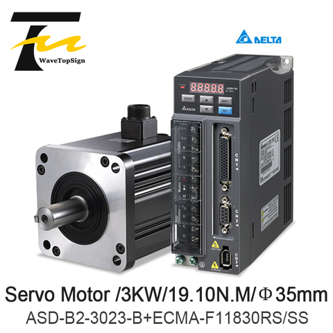 Delta 3KW Servo Driver ASD-B2-3023-B+ECMA-F11830RS/SS 19.10NM Motor Set Servo Motor+Servo Driver ► Photo 1/2