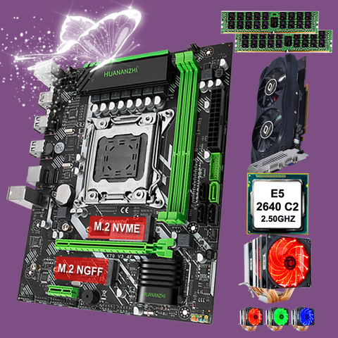 HUANANZHI X79-6M Motherboard Setup Dual M.2 Slot CPU Intel Xeon E5 2640 with cooler RAM 32G(2*16G) RECC Video Card GTX750TI 2G ► Photo 1/6