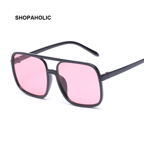 Black Square Oversized Sunglasses Women Big Frame Pink Sun Glasses Female Mirror Oculos Unisex Gradient Hip Hop Shades ► Photo 1/6