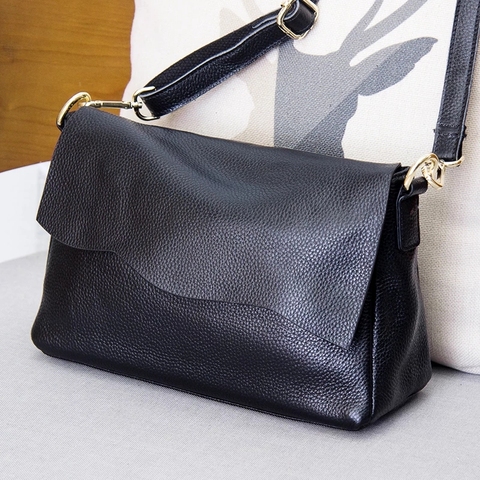 Genuine Leather Women's Shoulder Bags for Women Fashion Ladies CrossBody Bag Female Cow Leather Flap Handbags ► Photo 1/6