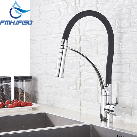 Chrome/Nickel/orb/Gold Rubber Kitchen Faucet Mixer Tap 360 Degree Rotation Pull Down Stream Sprayer Taps ► Photo 1/6