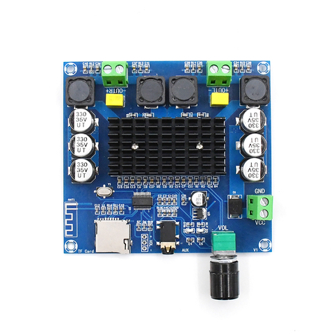 XH-A105 Bluetooth 5.0 TDA7498 digital amplifier board 2x100W Stereo Audio AMP Module Support TF Card AUX ► Photo 1/4