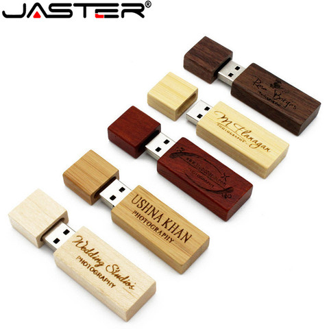 JASTER LOGOcustomized wooden Usb Flash drive customer LOGO pendrive8GB 16GB 32GB U disk Memory Stick PHOTOGRAPHY wedding gifts ► Photo 1/6