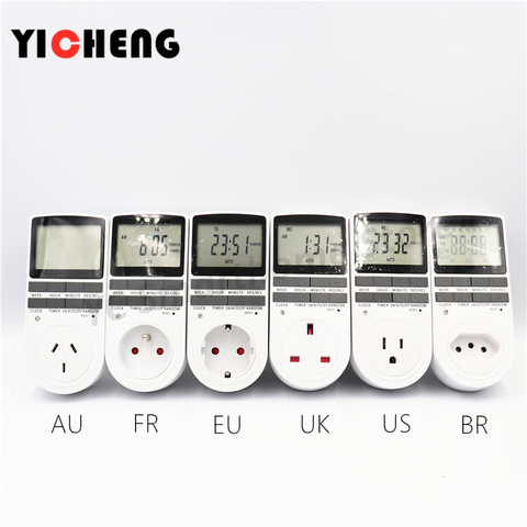 EU US UK  large screen timer socket timing socket kitchen timing switch socket electronic timer  AU BR FR ► Photo 1/6