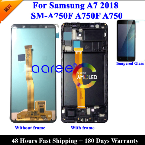 Super AMOMLED Original LCD  For Samsung A7 2022 A750 LCD A750 lcd For Samsung A750F A7 2022 LCD Screen Touch Digitizer Assembly ► Photo 1/2