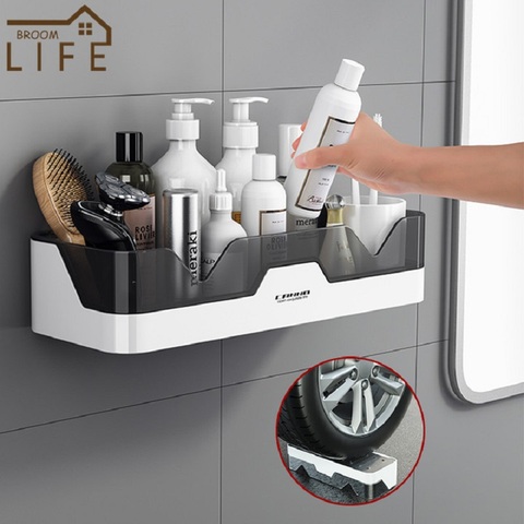 Bathroom Shelf WC Shampoo Holder Shower Shelves Wall Mount Kitchen Storage Basket Cosmetic Rack Home Organizer Bath Accessories ► Photo 1/6