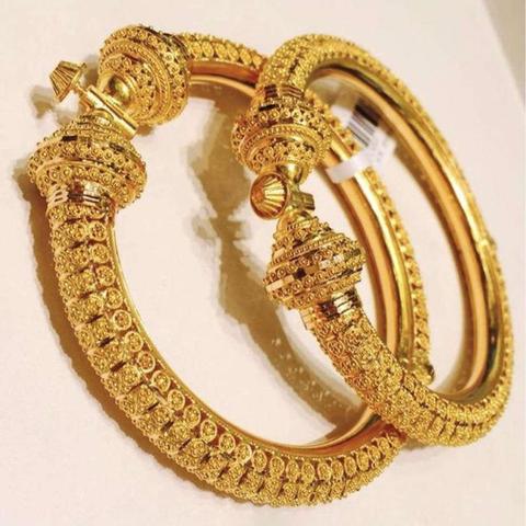 24k Luxury wedding Dubai Bangles Gold Color Bangles For Women Girls Wedding Bride India Bangles Bracelets Jewelry Gift Can Open ► Photo 1/6
