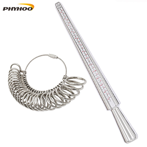 Metal UK Ring Sizer Mandrel Rings Size Measure Tool Finger Gauge Kit Jewellery Sizing Tools UK Sizes A-Z for Men Women Steel ► Photo 1/6