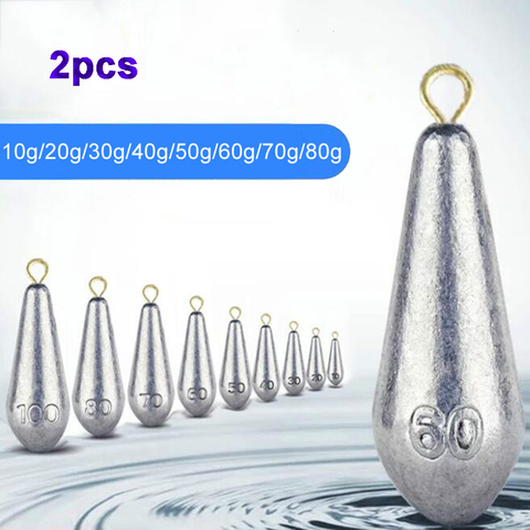 2PC Lead Sinkers Water Droplets Lead Weights Oval Split Shot Olive In Line Fishing Tackle Accessorie Hollow And Solid 9 Size ► Photo 1/6