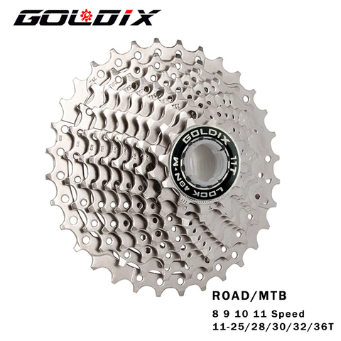GOLDIX Road Bike 8 9 10 11 Speed Velocidade 11-25T/28T/32T/34T/36T Bicycle Cassette Freewheel MTB Sprocket for SHIMANO SRAM ► Photo 1/6