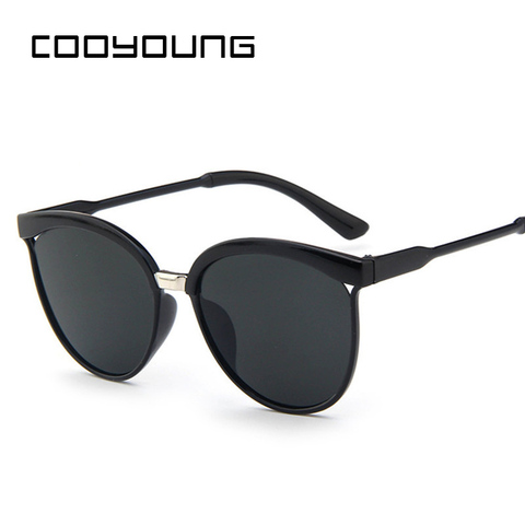 COOYOUNG Cat Eye Sunglasses Women Brand Designer Fashion Coating Mirror Sexy Cateye Sun Glasses UV400 Women's Glasses ► Photo 1/6