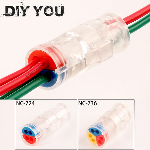 Butt Type Wire Cable Connector Detachable Quick Connector 1 into 2 out Universal compact Conductor Terminal block 0.08-2.5mm2 ► Photo 1/6