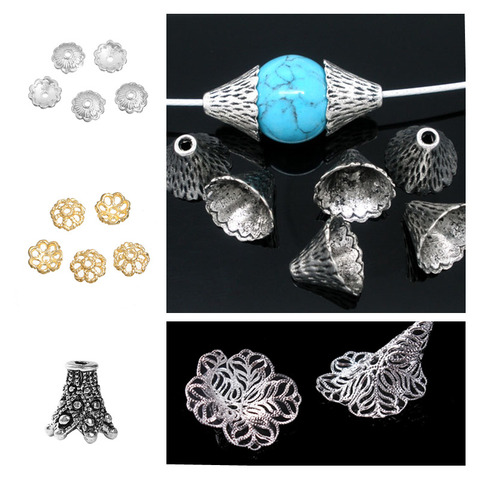 DoreenBeads Zinc Based Alloy silver Color DIY Beads Caps Flower Style Jewelry DIY Findings Handmade Accessories Charms, 10 PCs ► Photo 1/6