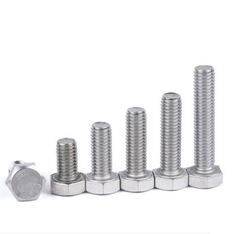 2-30pcs M3 M4 M5 M6 M8 M10  A2-70 304 Stainless Steel DIN933 External Outside Hex Hexagon Head Cap Screw Bolt L=6-60mm ► Photo 1/4