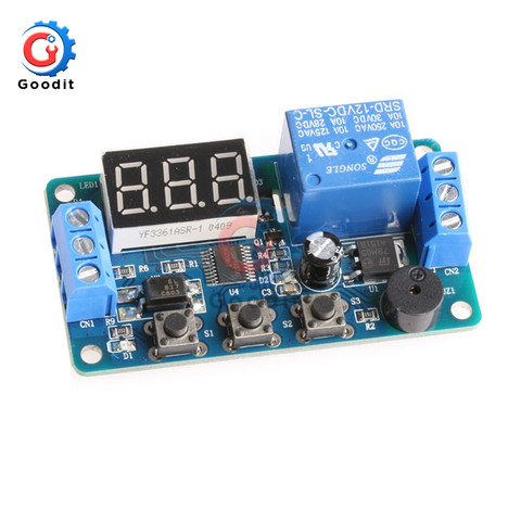 DC 12V Delay Timer Relay LED Digital Display Programmable Readout Multi-function Delay Timer Relay Module with Buzzer for Car ► Photo 1/6