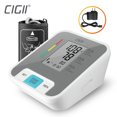 Cigii Home health care Pulse measurement tool Portable LCD digital Upper Arm Blood Pressure Monitor 1 Pcs Tonometer ► Photo 1/6