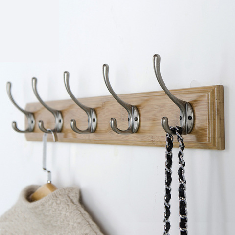 Coat Rack Bamboo Hallway Hat Hook Hanger Bedroom Door Wall Mounting Hook Corner Room Kitchen Toilet Wall Brack Hook Hat Stand ► Photo 1/6