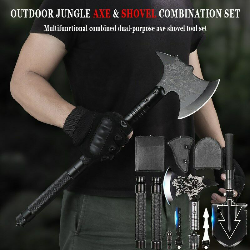 Buy Online Camping Shovel Axe Set Folding Portable Multi Tool Survival Kits With Tactical Waist Pack Camping Axe Military Shovel Alitools