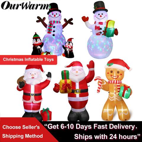 OurWarm Inflatable Santa Claus Night Light Figure Outdoor Garden Toys Christmas Party Decorations New Year 2022 150cm US EU Plug ► Photo 1/6