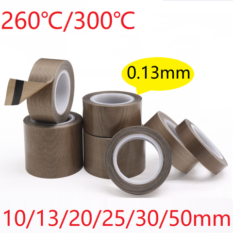 10 13 20 25 30 50 x 0.18mm PTFE Adhesive Cloth Insulated Vacuum Seal Machine High Temperature Resistant Electric PTFE Tape 10m ► Photo 1/5