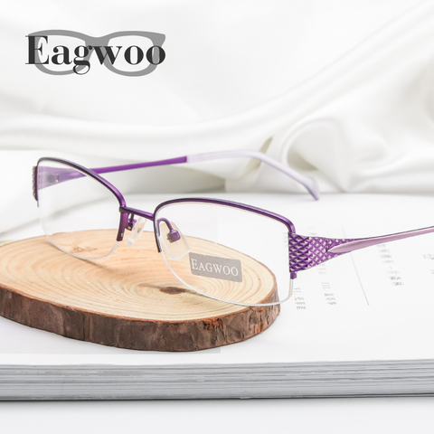 Women Semi Frame Eyeglasses Prescription Optical Frame Spring Temple Spectacle Small Face Suitable Designed Glasses9157 ► Photo 1/6