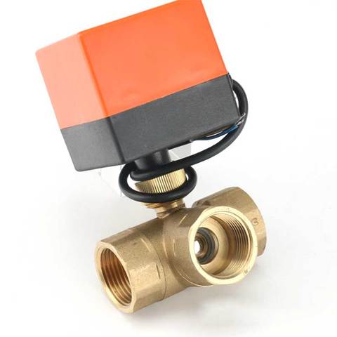 DN15 / 20/25 3-way motorized ball valve three-way electric control two-way AC 220V LSD tool plubing disc brass ball valve ► Photo 1/6