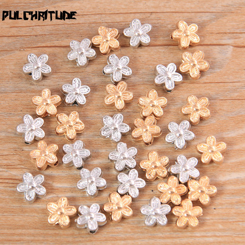 30pcs 8*9mm Two Color Small Flower Bead Spacer Bead Charms For Diy Beaded Bracelets Jewelry Handmade Making ► Photo 1/3