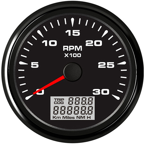 85mm White Marine Tachometer Gauge Boat RPM Tacho meter Diesel Engine Gauge 3000RPM Red Backlight with Hour meter 12V 24V ► Photo 1/6