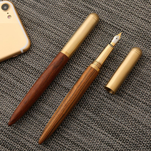 High Quality Luxury Wood Fountain Pen Ink Pen Nib 0.7mm Caneta Tinteiro Office Stylo Plume Penna Stilografica ► Photo 1/6