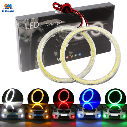 YM E-Bright 1Pair COB 60mm 80mm 120mm 12V DC With Cover Halo Rings 70mm 90mm 100mm 110mm Angelic Angel Eyes LED Car Lights Auto ► Photo 1/6