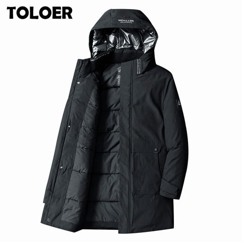 2022 Mens Down Jacket New Winter Fashion Down Coat Male Hooded Thick Warm Parkas Man Big Pockets Windbreaker Outerwear Plus size ► Photo 1/6