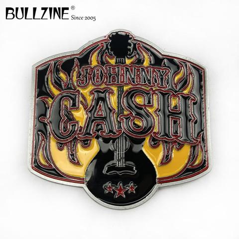 The Bullzine wholesale Johnny cash belt buckle with pewter finish FP-02655-2 suitable for 4cm width belt ► Photo 1/6