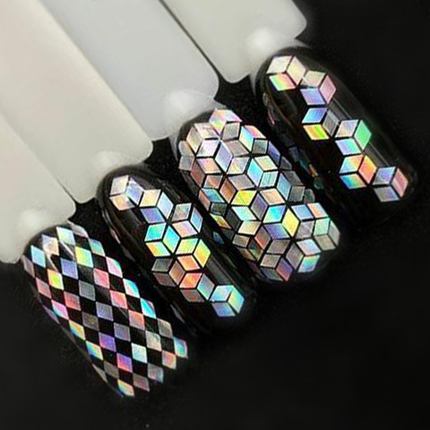 1 Bottle Laser Silver Nail Glitter Sequins Dust Mixed Rhombus Shape Tips DIY Charm Polish Flakes Decorations Manicure SALS01-16 ► Photo 1/6