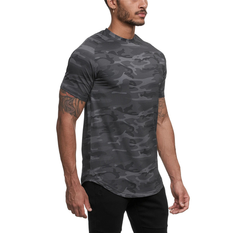 2022 Camo Sport Shirt Men Short Sleeve Workout Gym TShirt Men Compression Slim Fit Running Tshirt Men Fitness Tops Sport T Shirt ► Photo 1/6