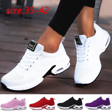 Fashion Women Lightweight Sneakers Running Shoes Outdoor Sports Shoes Breathable Mesh Comfort Running Shoes Air Cushion Lace Up ► Photo 1/6