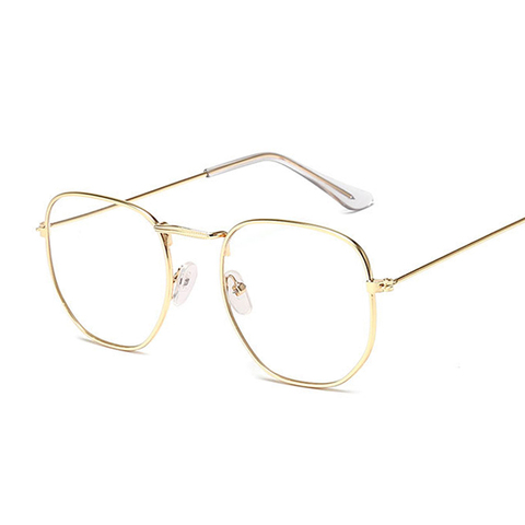 Small Hexagon Alloy Gold Frame Glasses Classic Retro Optics Eyeglasses Transparent Clear Lens Women Men Espectacles Female ► Photo 1/5