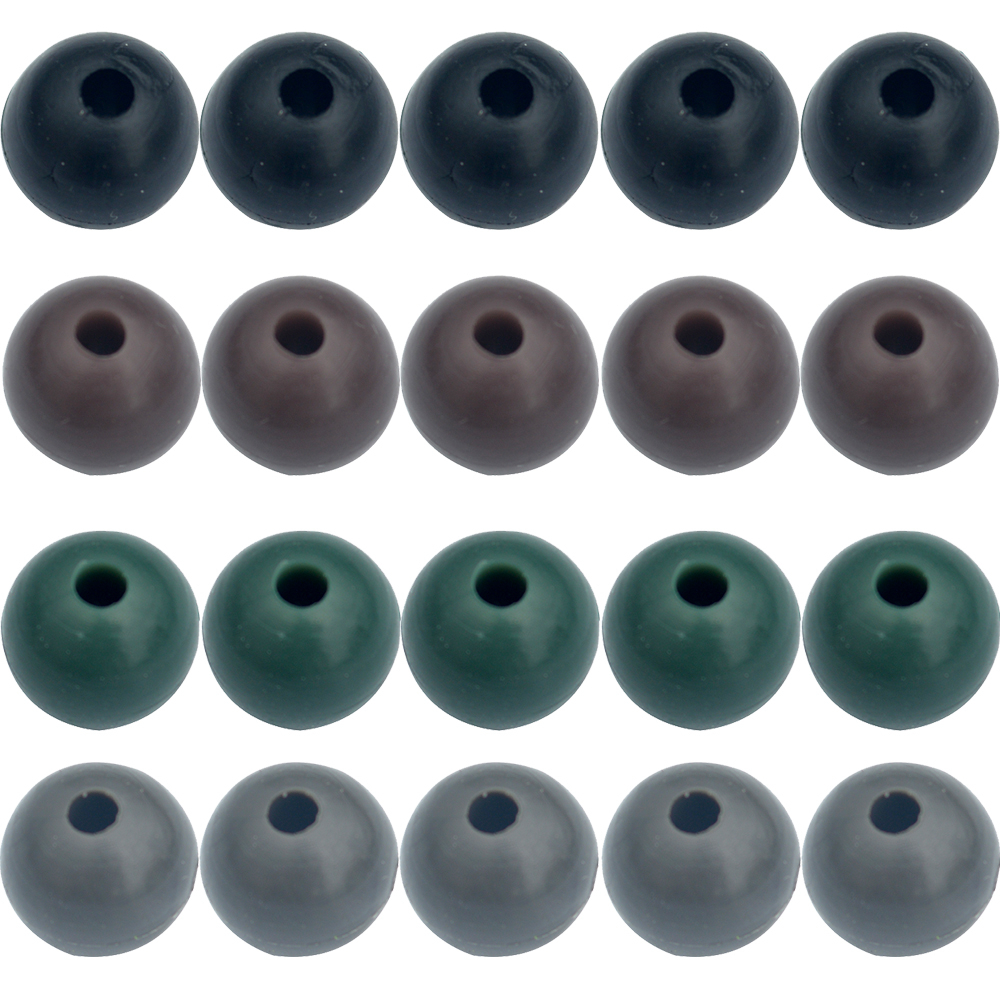 6mm 8mm & 10mm packs of 20 Rubber Rig Beads 4mm 