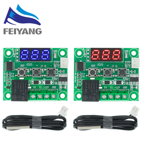 10PCS W1209 DC 12V Red/Blue heat cool temp thermostat temperature control switch temperature controller ► Photo 1/6