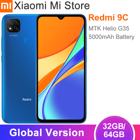 Global Version Xiaomi Redmi 9C Mobile Phone 2GB RAM 32GB ROM MTK Helio G35 Octa Core 6.53