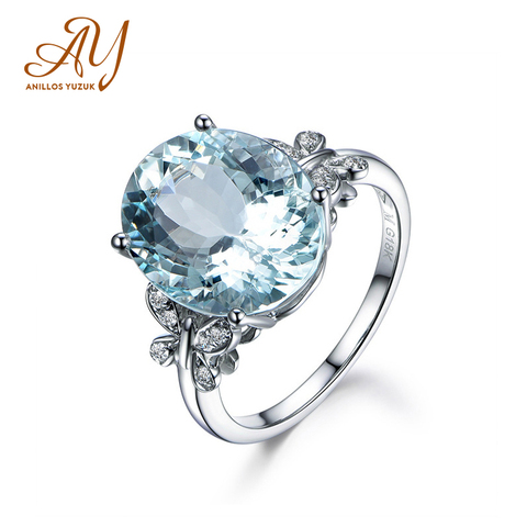 Anillos Yuzuk Silver 925 Jewelry Ring Aquamarine Trendy Party 925 Sterling Silver Rings Jewelry Woman Wedding Party Gift ► Photo 1/6