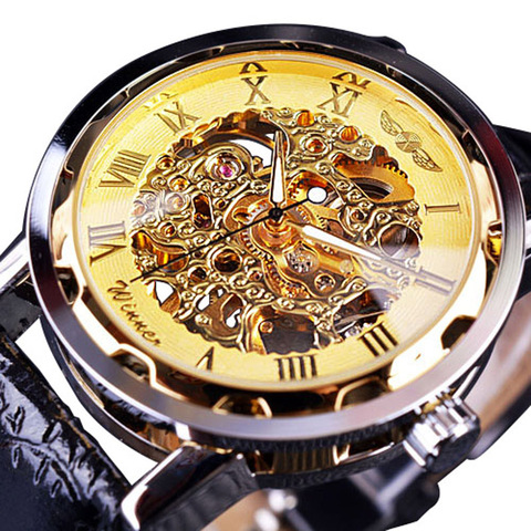 Classic Men Watches Luxury Gold Watches Men Skeleton Mechanical Hand Wind Wristwatches Winner Relogio Masculino Montre Homme ► Photo 1/6