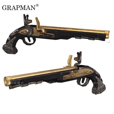 1:1 Pirates of the Caribbean Flintlock  3D Paper Model Gun Weapon Puzzles Papercraft Hand-made Toy ► Photo 1/6